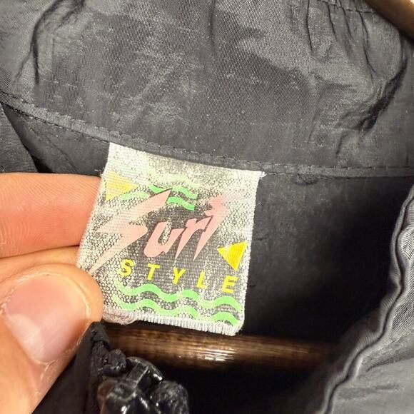 Vintage Surf Style Jacket one Size Black Myrtle Beach 1/4 Quarter Zip Pullover - Picture 3 of 10